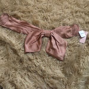 Free People Pink Satin Waist Belt
